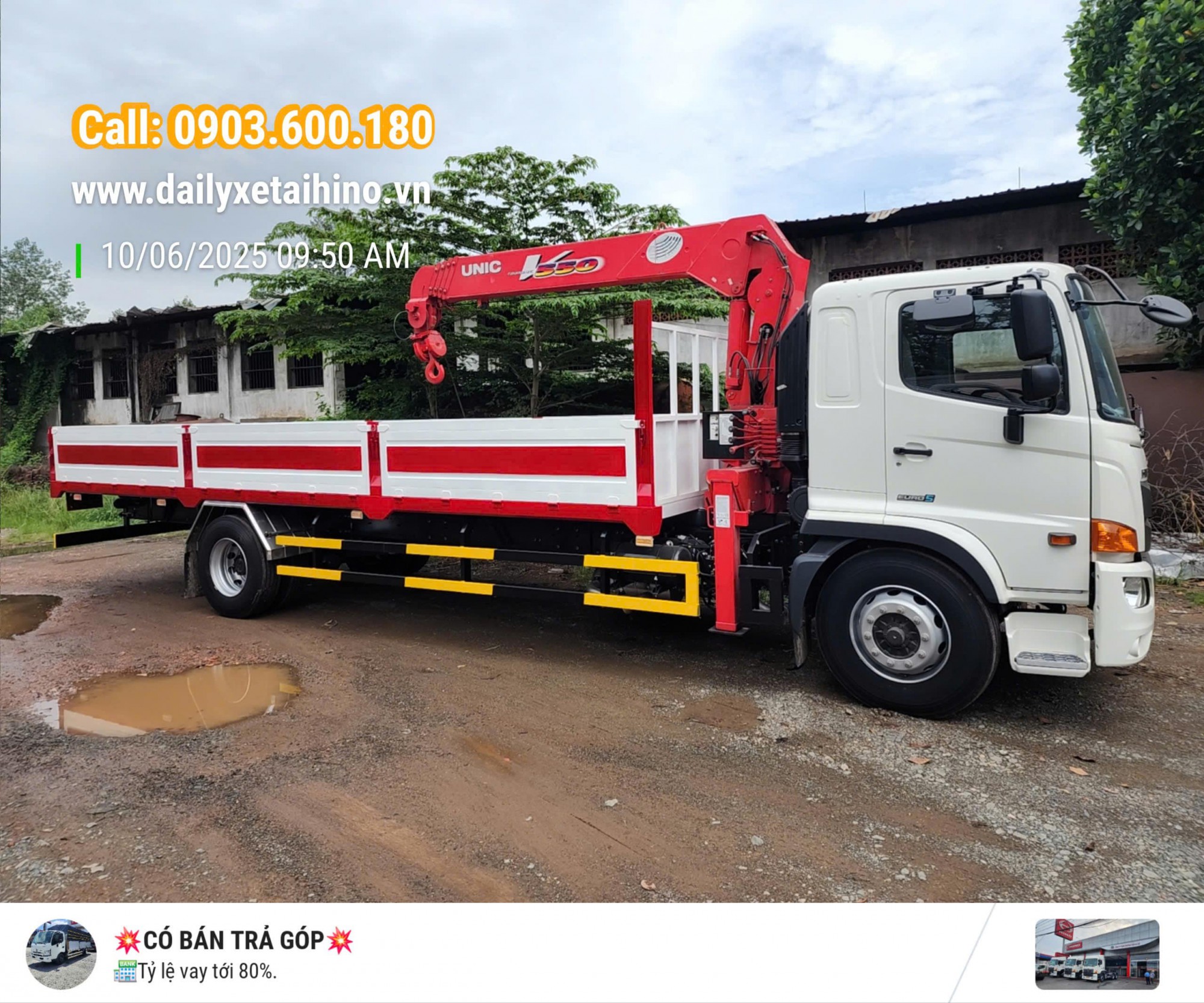 Xe Tải Cẩu Hino FG lắp cẩu Unic 5 Tấn